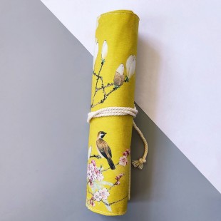 Тканинний пенал в китайському стилі Жовтий